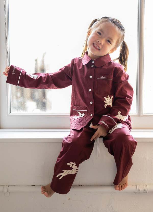 KIDS Sea NY Mika PJ Set - Burgundy KIDS Sea NY Mika PJ Set - Burgundy