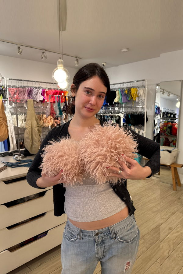 Belgin K. Faux Lamb Fur Ball Pillow - Pink