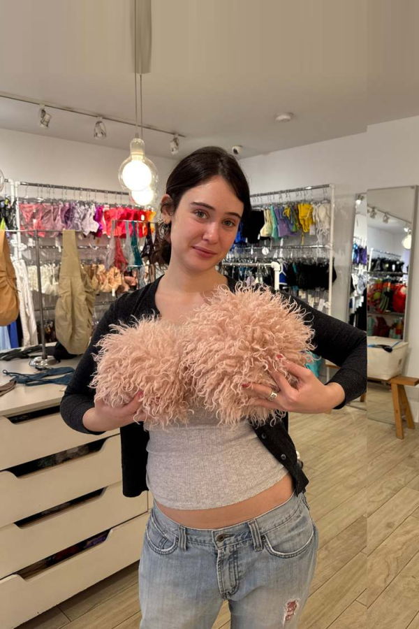 Belgin K. Faux Lamb Fur Ball Pillow - Pink