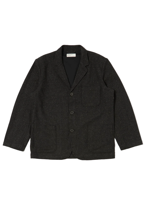 Universal Works Three Button Jacket - Salt & Pepper Tweed