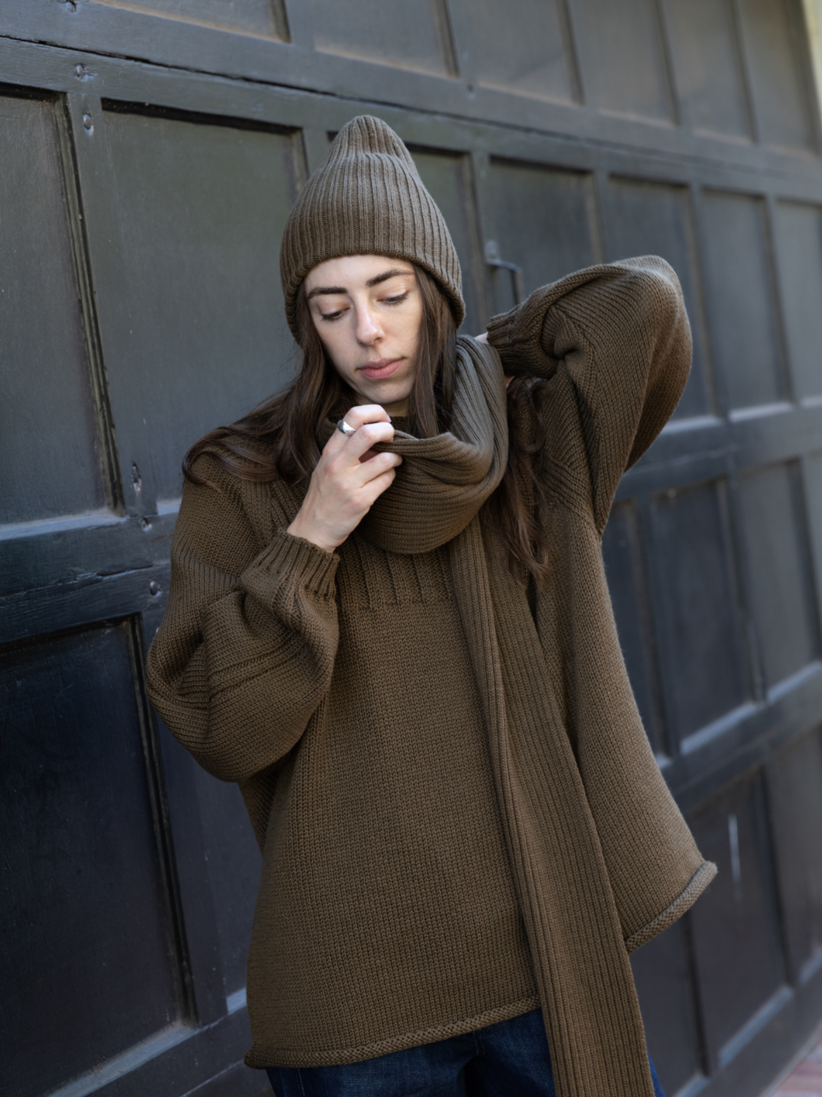 Wol Hide Rib Scarf - Image 1 of 9