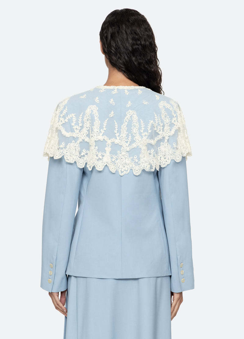 Sea NY Elisa Tropical Wool Capelet Jacket
