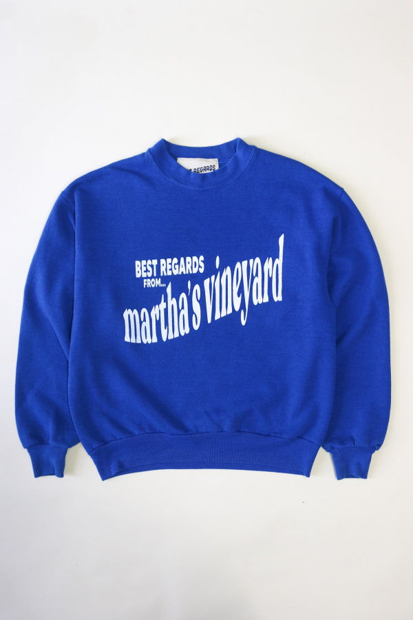Best Regards - Upcycled Destination Goods Martha's Vineyard Postcard Sweatshirt