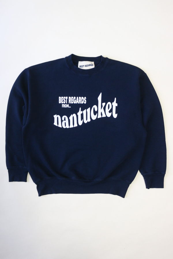 Best Regards - Upcycled Destination Goods Nantucket Postcard Sweatshirt