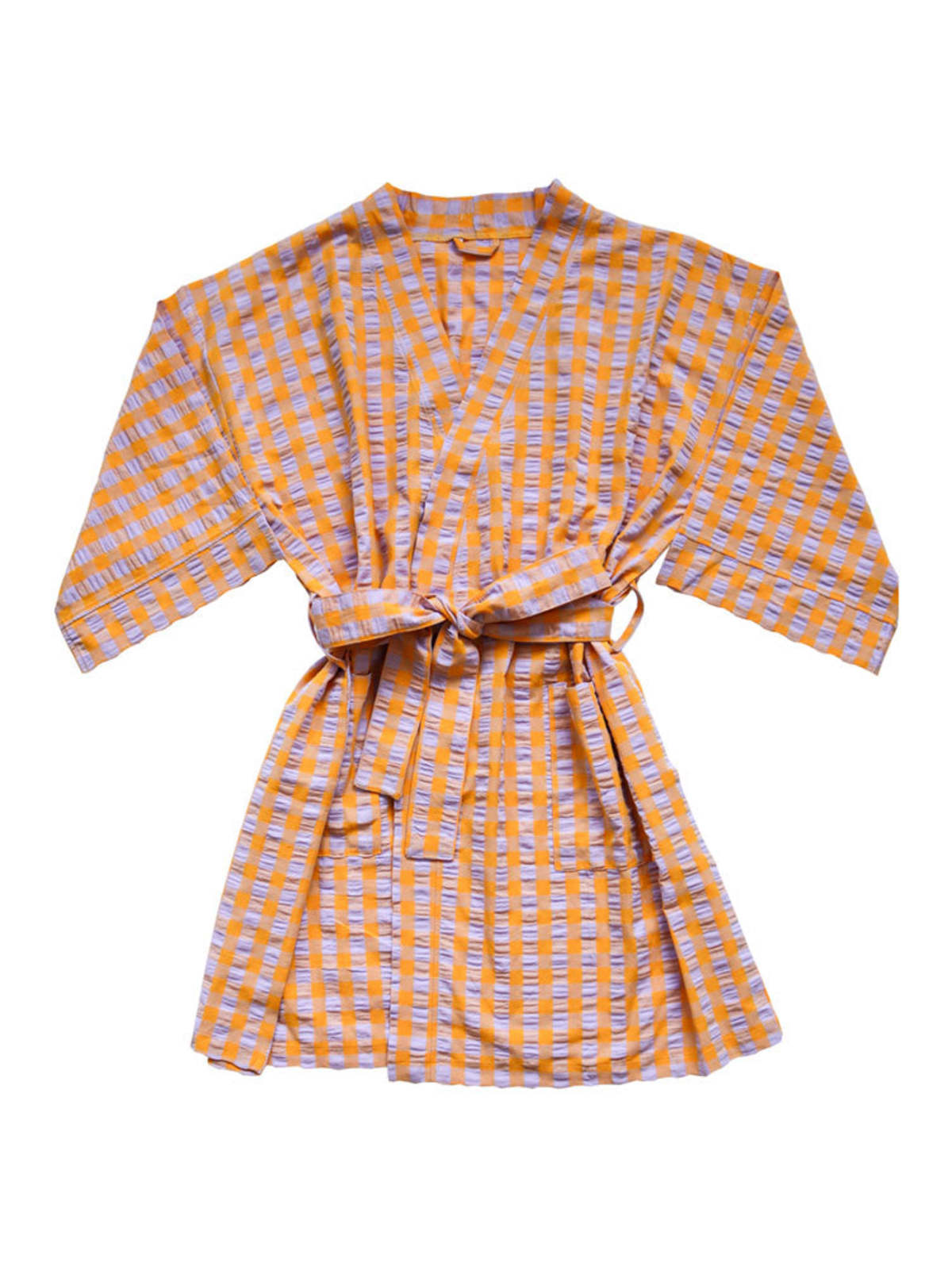 Mosey Me Kumquat Bloom Seersucker Short Robe - Image 1 of 11