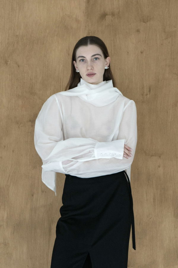 K M by L A N G E Bantyk Poetry Blouse - White