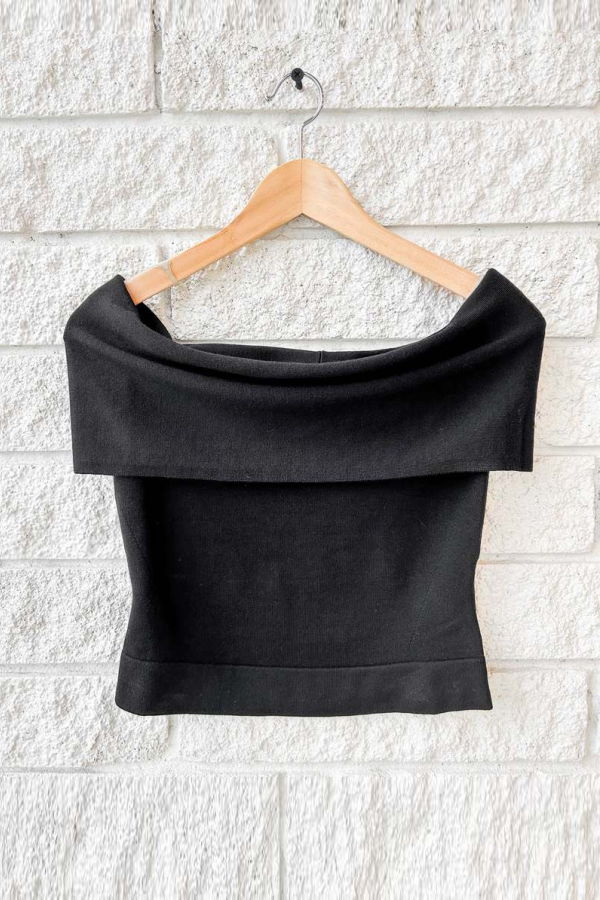 Jonathan Simkhai Callahan Off Shoulder Top - Black