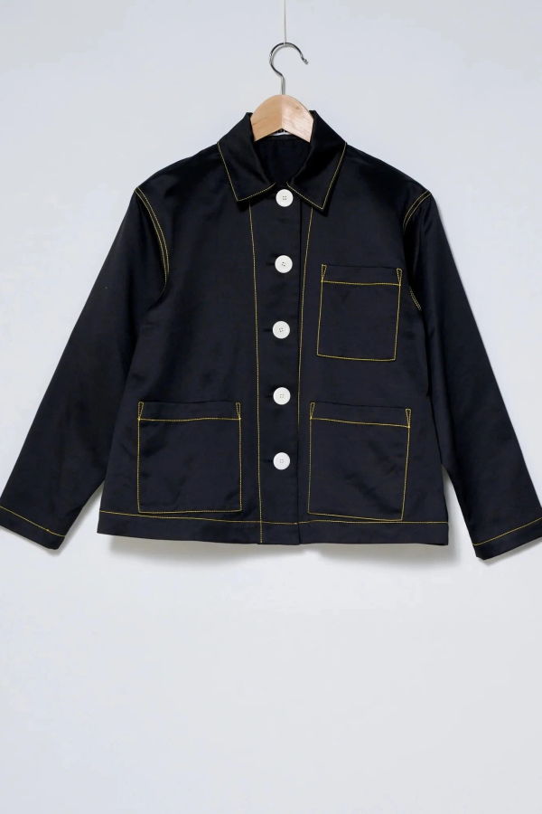 Kas Maria Sateen A-Line Shirt Jacket