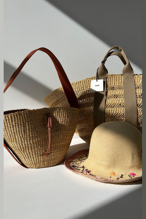 Muun Straw Bag - Natural/Orange