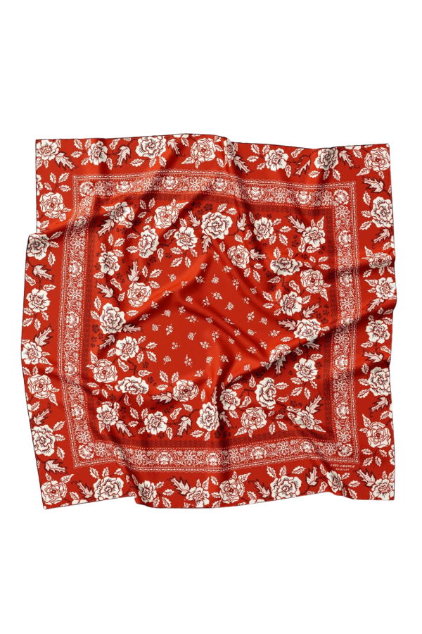 Lola Silk Twill Scarf - Red Hot Rosey