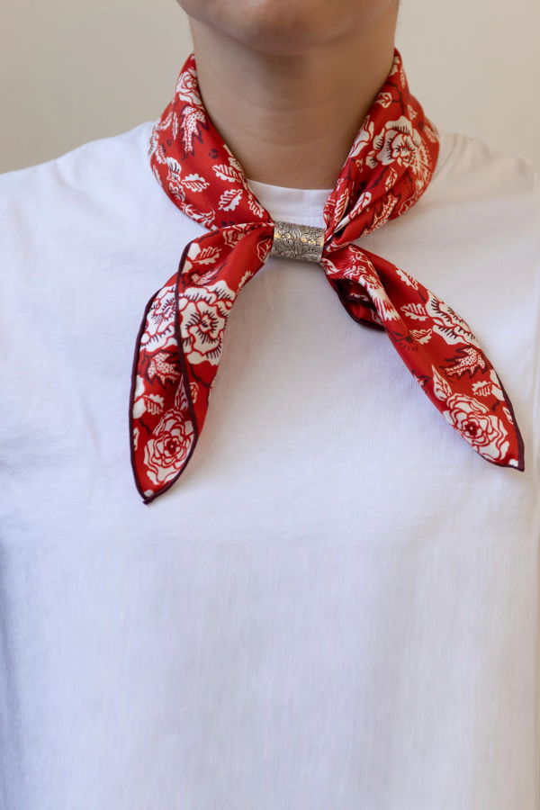 Lola Silk Twill Scarf - Red Hot Rosey