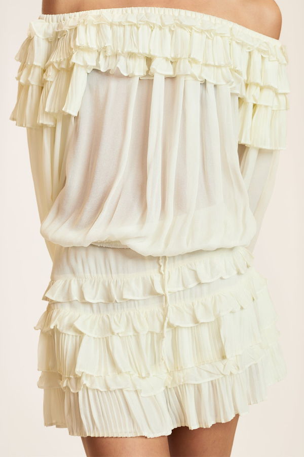 Cynthia Rowley Bella Ruffle Mini Skort - Off White