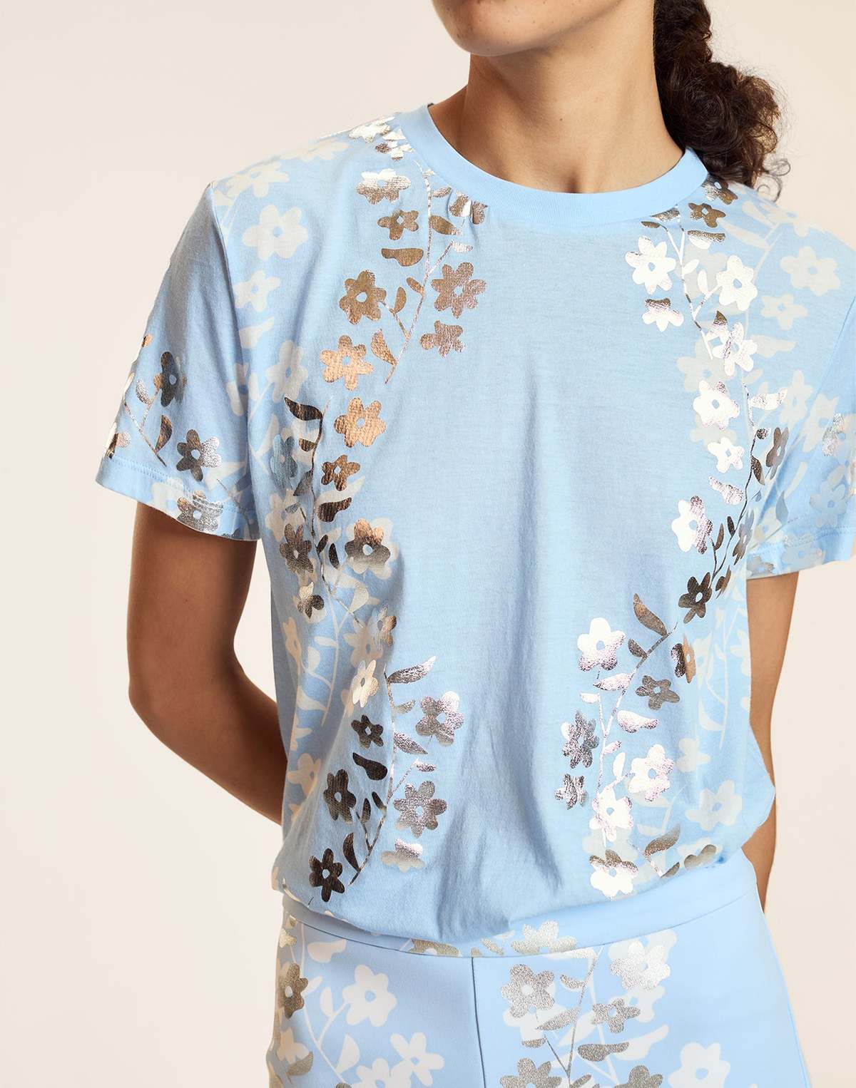 Cynthia Rowley Foil Printed Tee - Blusil - Image 1 of 6