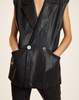 Cynthia Rowley Lola Leather Vest - Black - Thumbnail 1