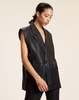 Cynthia Rowley Lola Leather Vest - Black - Thumbnail 2