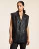 Cynthia Rowley Lola Leather Vest - Black - Thumbnail 3