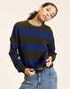 Cynthia Rowley Lucky Stripes Cashmere Sweater - GRNVY - Thumbnail 5