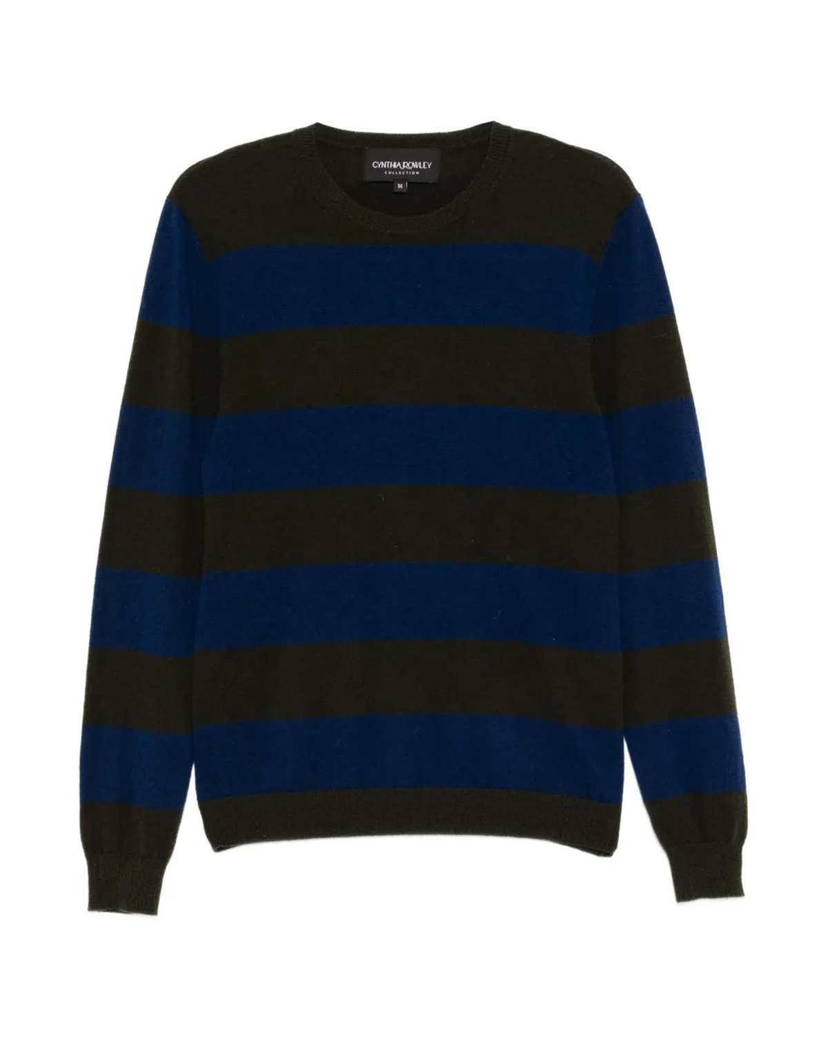 Cynthia Rowley Lucky Stripes Cashmere Sweater - GRNVY - Image 6 of 6