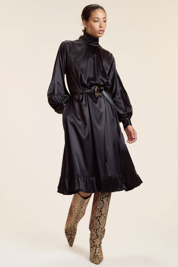Cynthia Rowley Monroe Silk Charmeuse Dress - Black