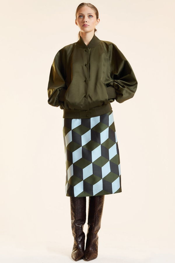 Cynthia Rowley Silk Wool Midi Skirt