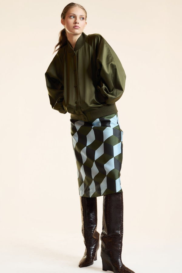 Cynthia Rowley Silk Wool Midi Skirt