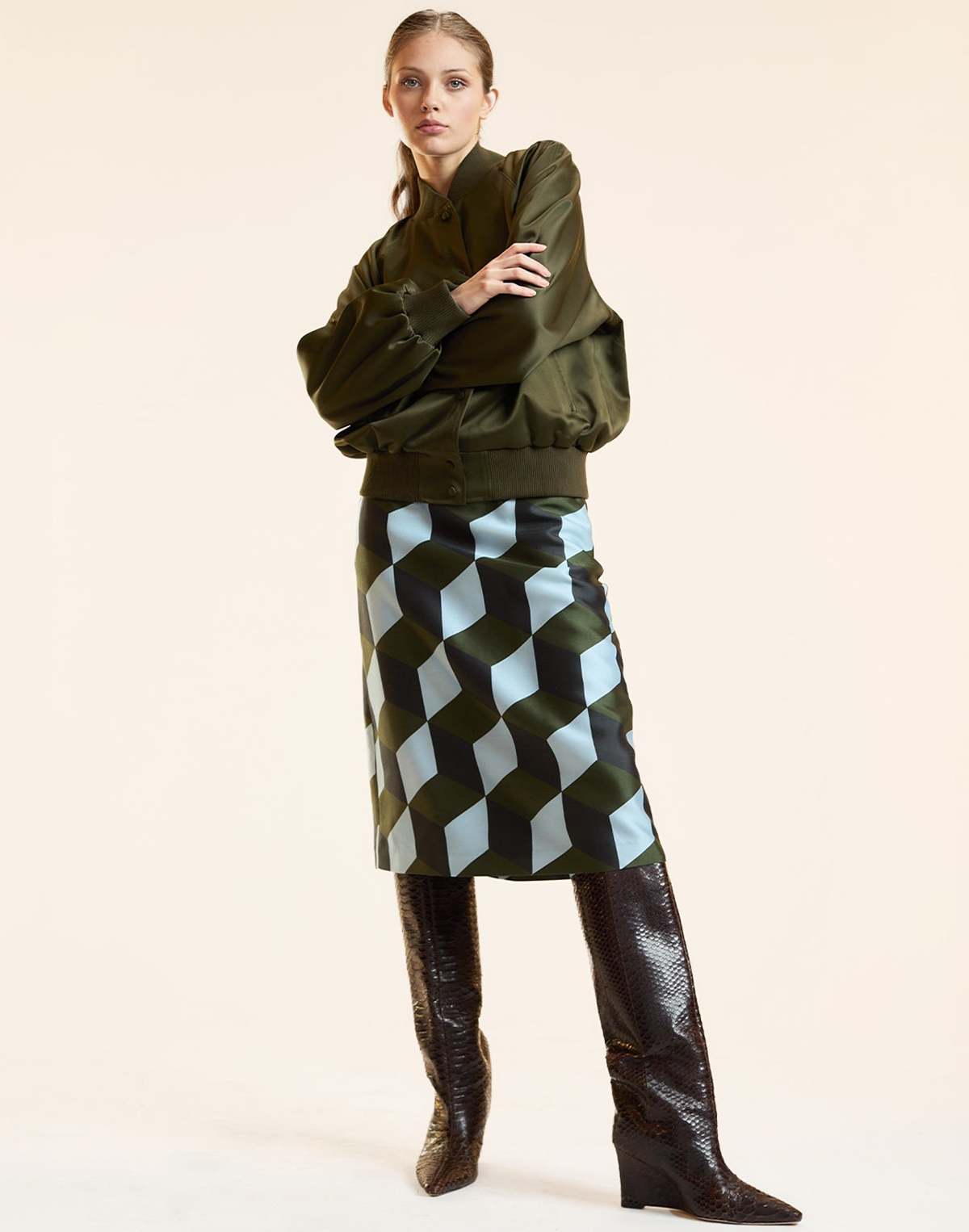 Cynthia Rowley Silk Wool Midi Skirt - Image 4 of 6