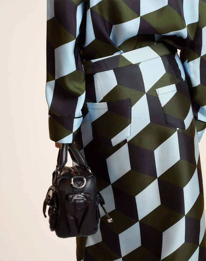 Cynthia Rowley Silk Wool Midi Skirt