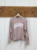 Best Regards - Upcycled Destination Goods Weathered Amagansett Varsity Sweatshirt - Rosewood - Thumbnail 1