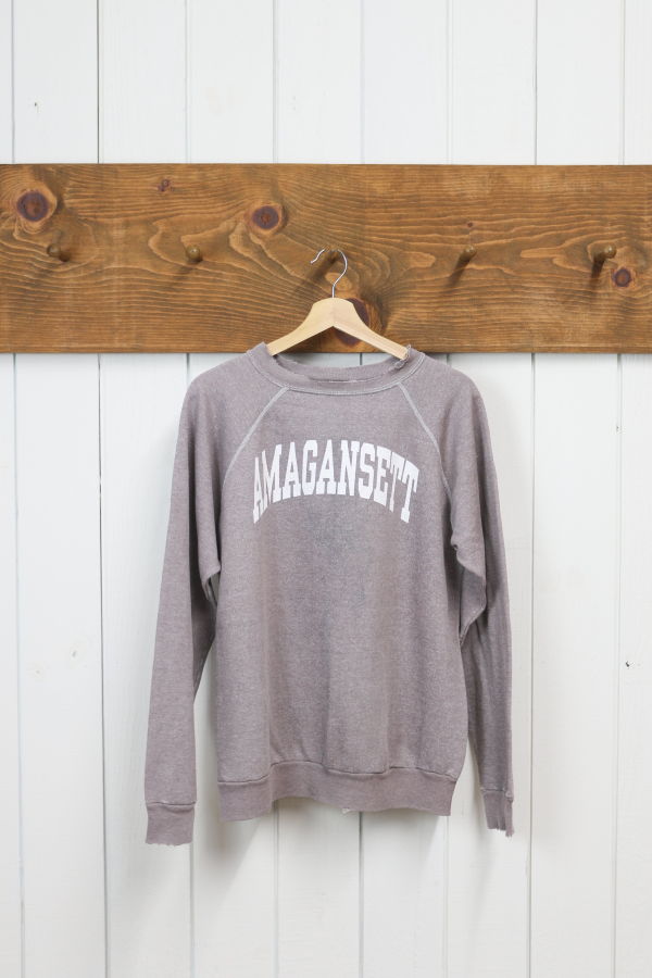 Best Regards - Upcycled Destination Goods Weathered Amagansett Varsity Sweatshirt - Rosewood
