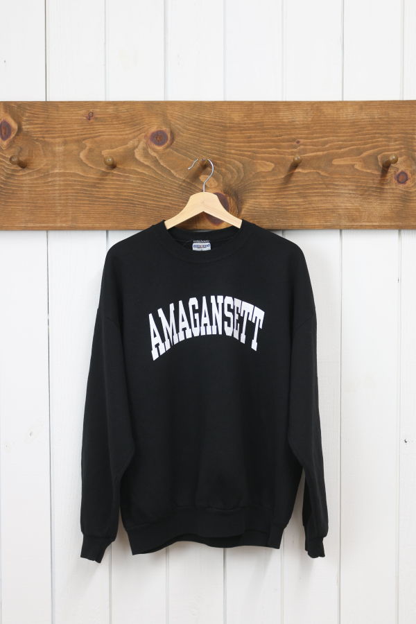 Best Regards - Upcycled Destination Goods Weathered Amagansett Varsity Sweatshirt - Black