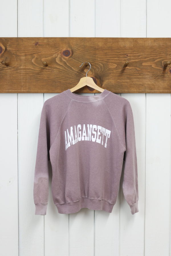 Best Regards - Upcycled Destination Goods Weathered Amagansett Varsity Sweatshirt - Rosewood