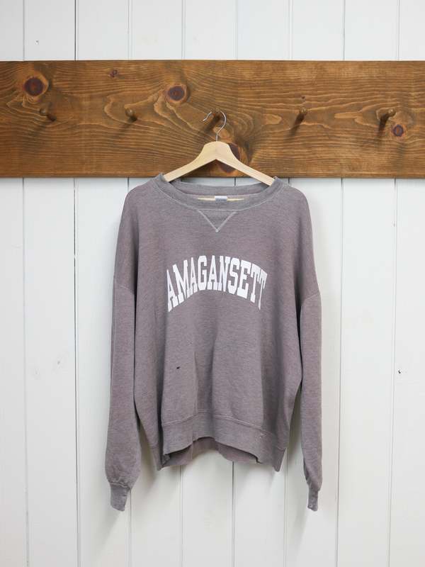Best Regards - Upcycled Destination Goods Weathered Amagansett Varsity Sweatshirt - Rosewood Best Regards - Upcycled Destination Goods Weathered Amagansett Varsity Sweatshirt - Rosewood
