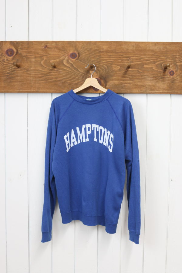 Best Regards - Upcycled Destination Goods Weathered Hamptons Varsity Sweatshirt - Royal Blue