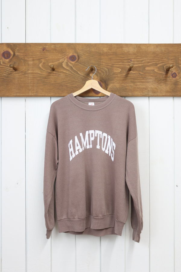 Best Regards - Upcycled Destination Goods Weathered Hamptons Varsity Sweatshirt - Rosewood