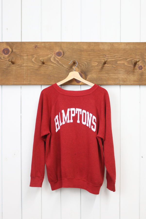 Best Regards - Upcycled Destination Goods Weathered Hamptons Varsity Sweatshirt - Red