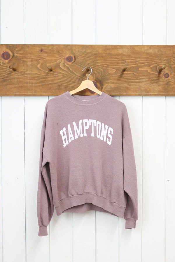 Best Regards - Upcycled Destination Goods Weathered Hamptons Varsity Sweatshirt - Rosewood