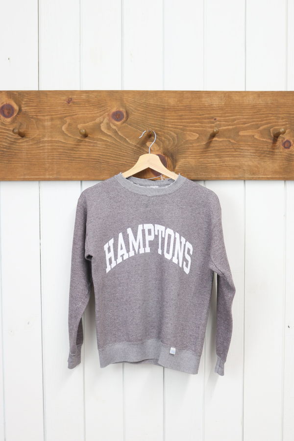 Best Regards - Upcycled Destination Goods Weathered Hamptons Varsity Sweatshirt - Rosewood