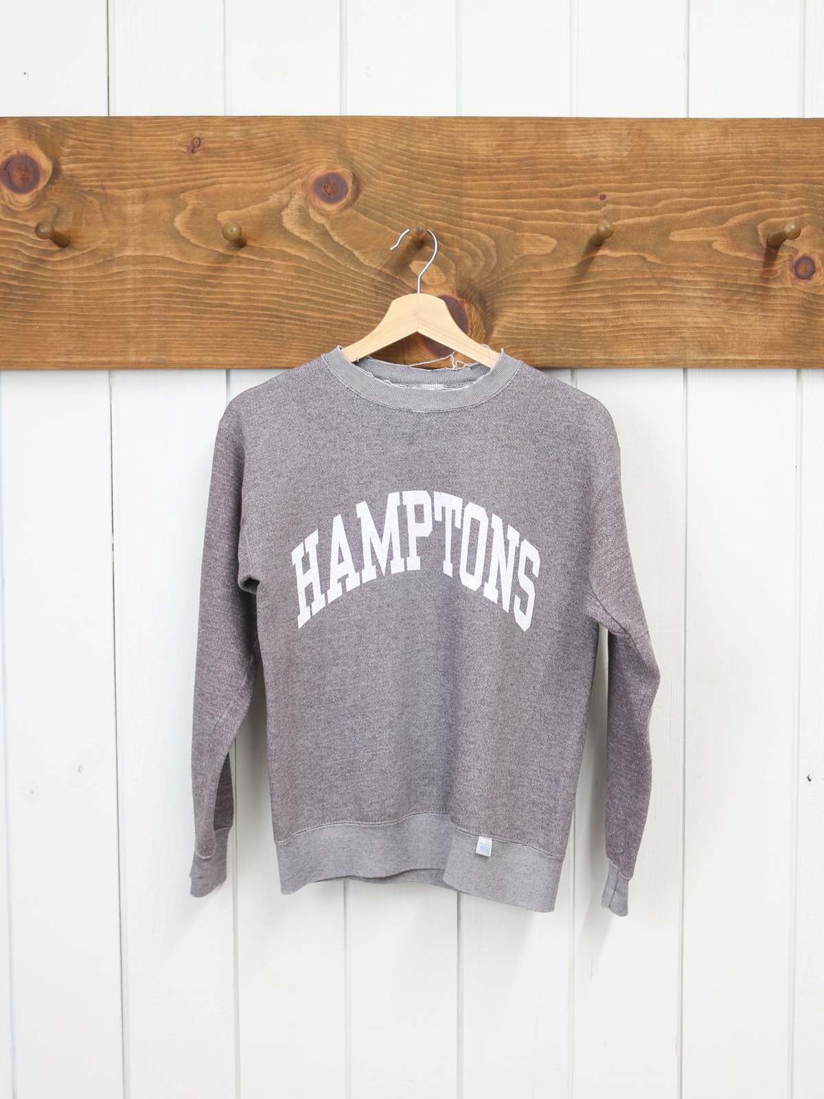 Best Regards - Upcycled Destination Goods Weathered Hamptons Varsity Sweatshirt - Rosewood - Image 1 of 1