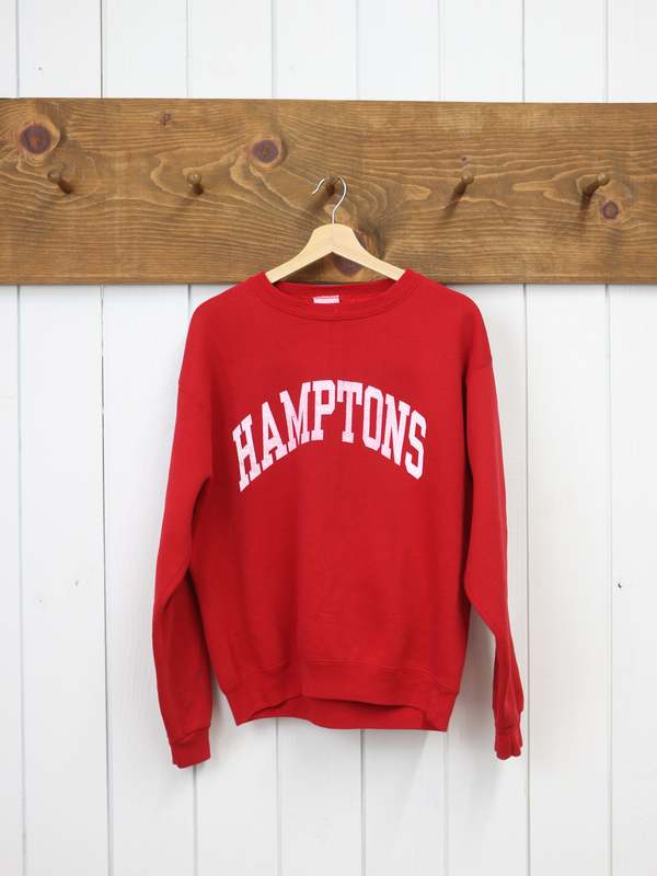 Best Regards - Upcycled Destination Goods Weathered Hamptons Varsity Sweatshirt - Red