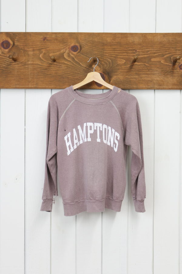 Best Regards - Upcycled Destination Goods Weathered Hamptons Varsity Sweatshirt - Rosewood