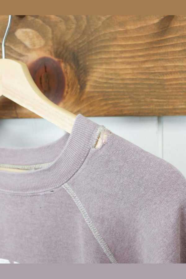 Best Regards - Upcycled Destination Goods Weathered Hamptons Varsity Sweatshirt - Rosewood