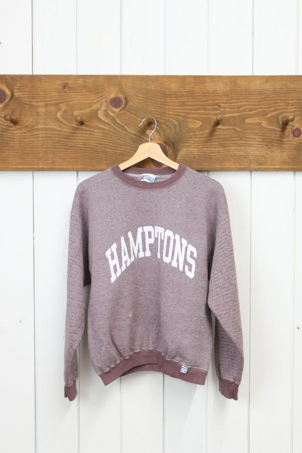 Best Regards - Upcycled Destination Goods Weathered Hamptons Varsity Sweatshirt - Rosewood