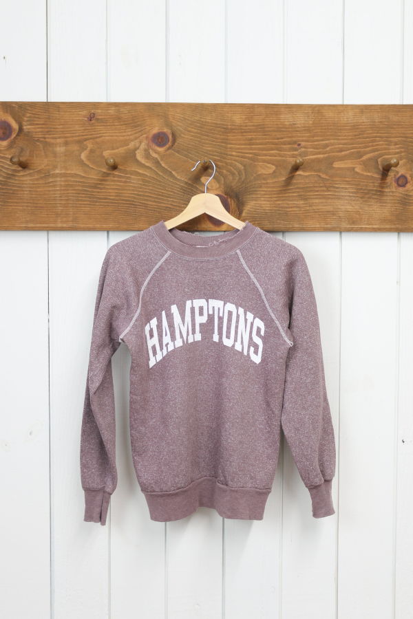 Best Regards - Upcycled Destination Goods Weathered Hamptons Varsity Sweatshirt - Rosewood