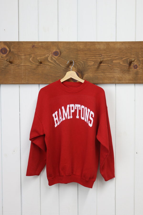 Best Regards - Upcycled Destination Goods Weathered Hamptons Varsity Sweatshirt - Red