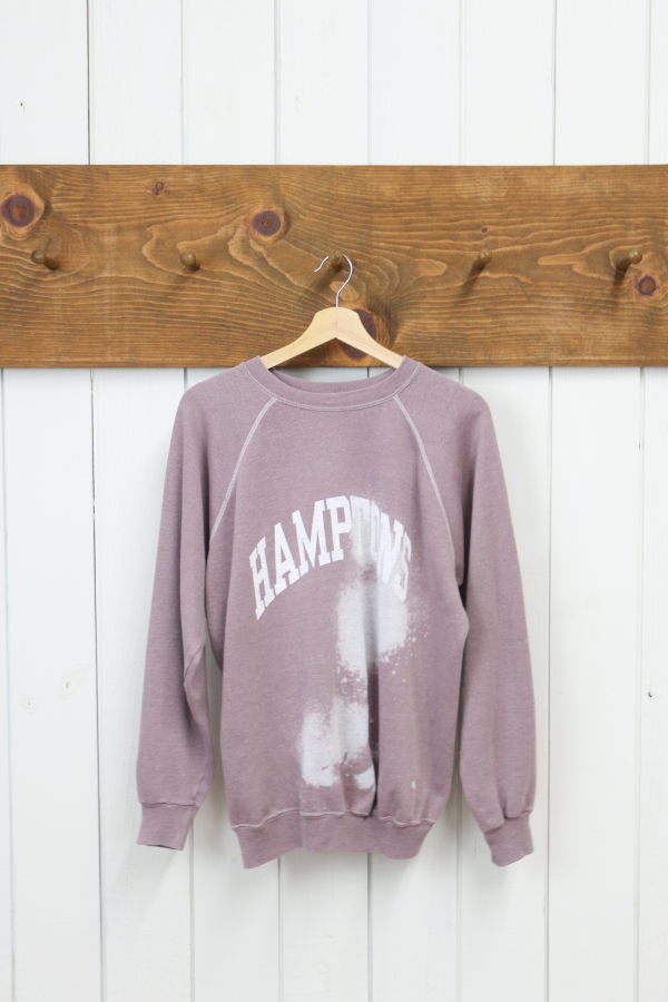 Best Regards - Upcycled Destination Goods Weathered Hamptons Varsity Sweatshirt - Rosewood
