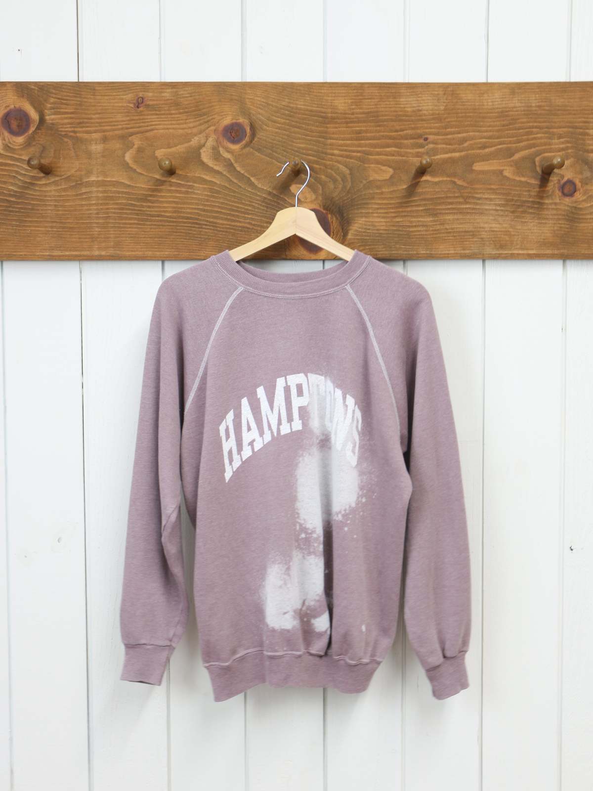 Best Regards - Upcycled Destination Goods Weathered Hamptons Varsity Sweatshirt - Rosewood - Image 1 of 1