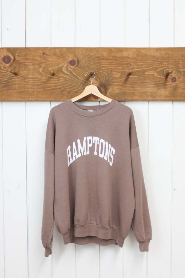 Best Regards - Upcycled Destination Goods Weathered Hamptons Varsity Sweatshirt - Rosewood