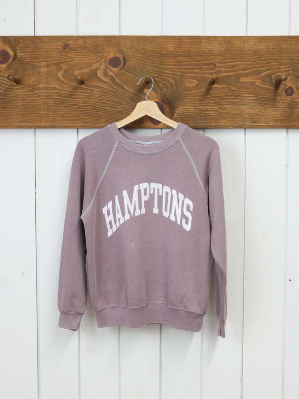 Best Regards - Upcycled Destination Goods Weathered Hamptons Varsity Sweatshirt - Rosewood Best Regards - Upcycled Destination Goods Weathered Hamptons Varsity Sweatshirt - Rosewood