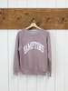 Best Regards - Upcycled Destination Goods Weathered Hamptons Varsity Sweatshirt - Rosewood - Thumbnail 1