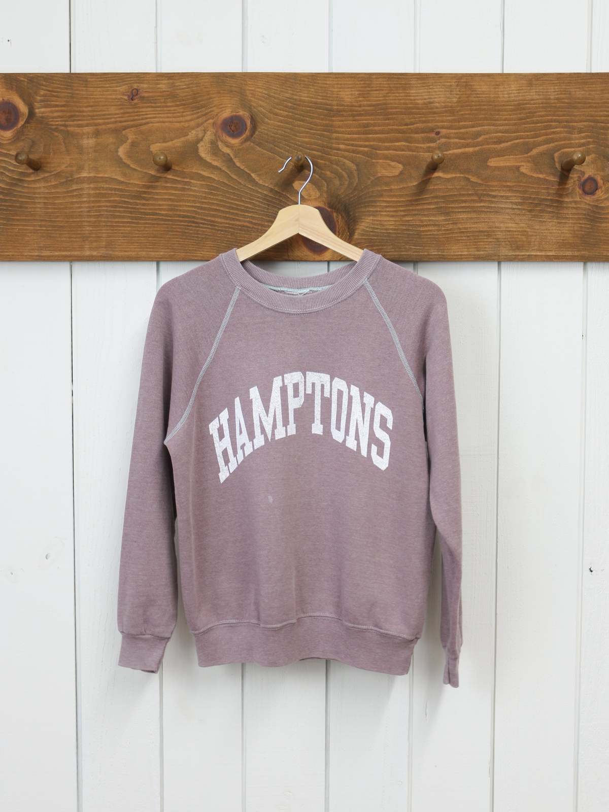 Best Regards - Upcycled Destination Goods Weathered Hamptons Varsity Sweatshirt - Rosewood - Image 1 of 1